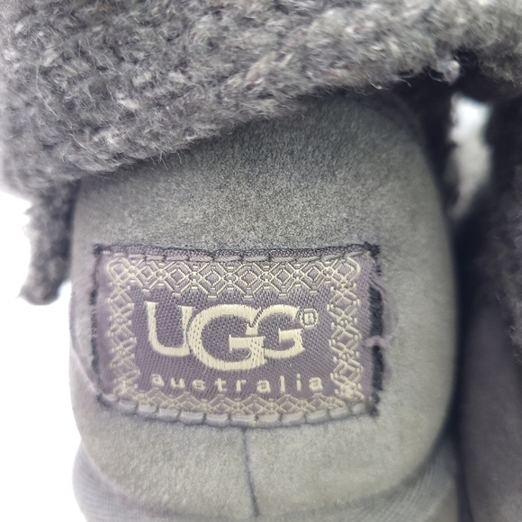 UGG Australia 3066 Lattice Cardy Knit Tall Fold Over Gray Boots Womens Size 8 - Picture 5 of 10